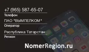 Кто звонил с 9655876507 - регион и оператор